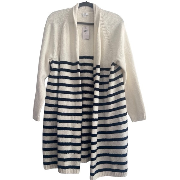 J. Jill Stripped Long Sleeve Cardigan Size XL - Picture 2 of 9